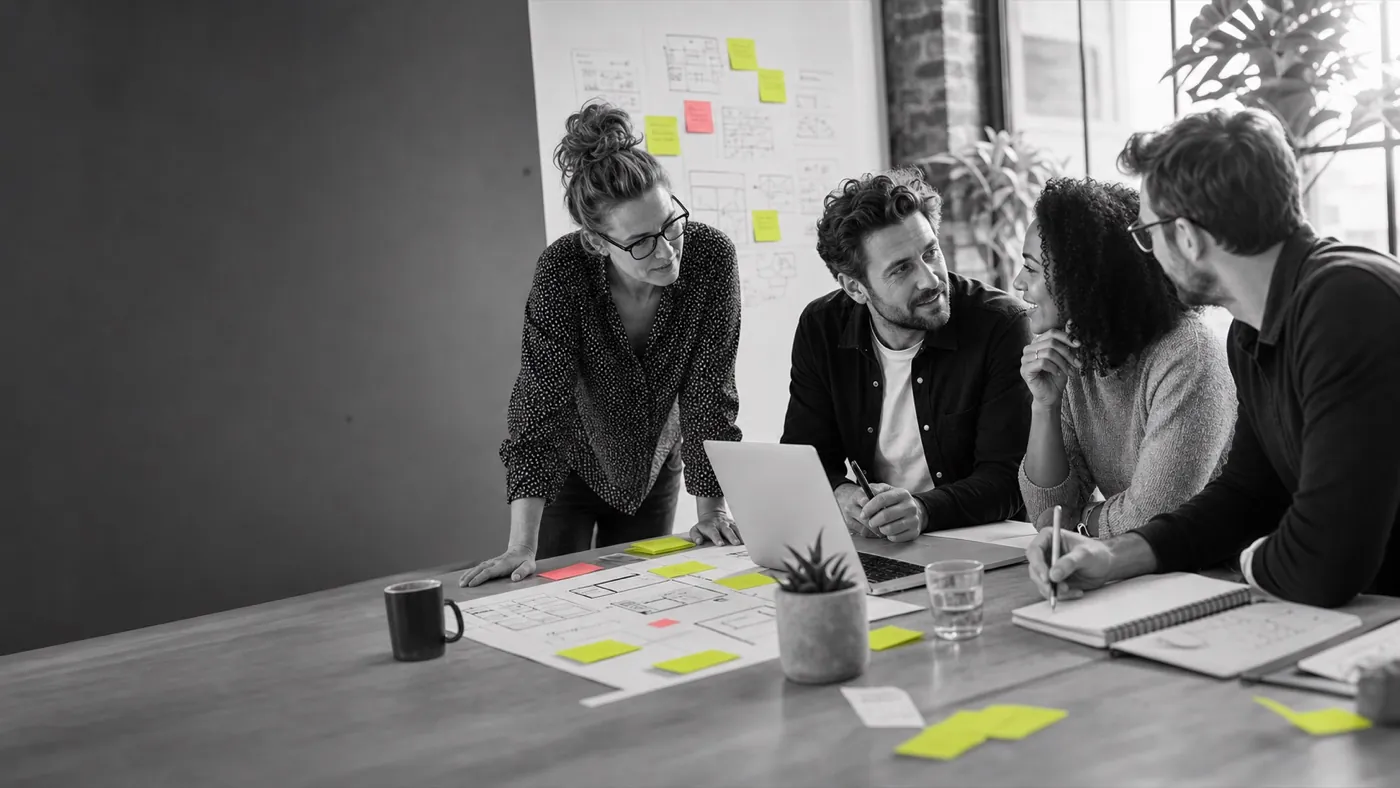 The Buzz team working through a client's plan together