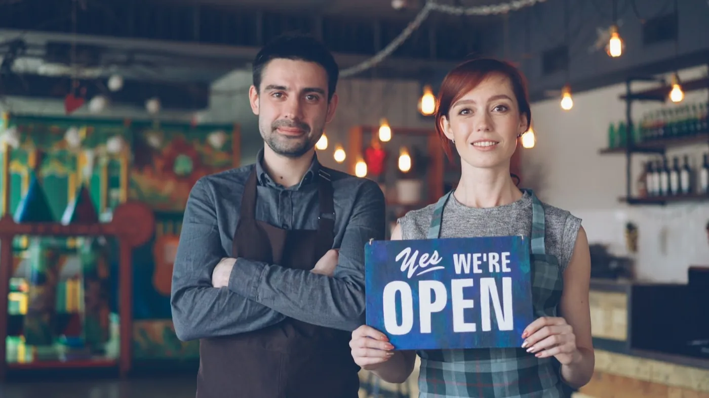New business owners on opening day