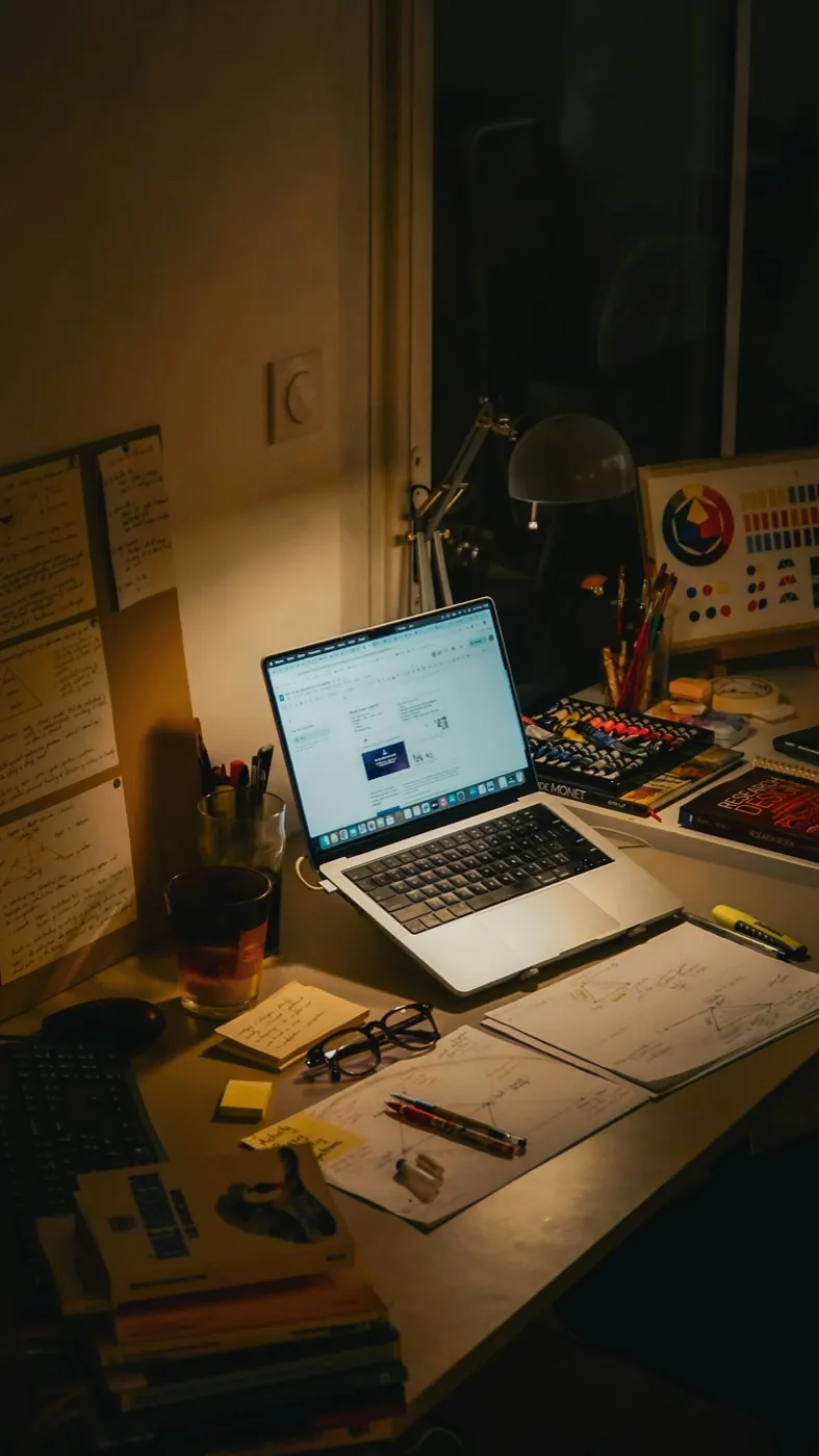 Working through tax figures at a desk