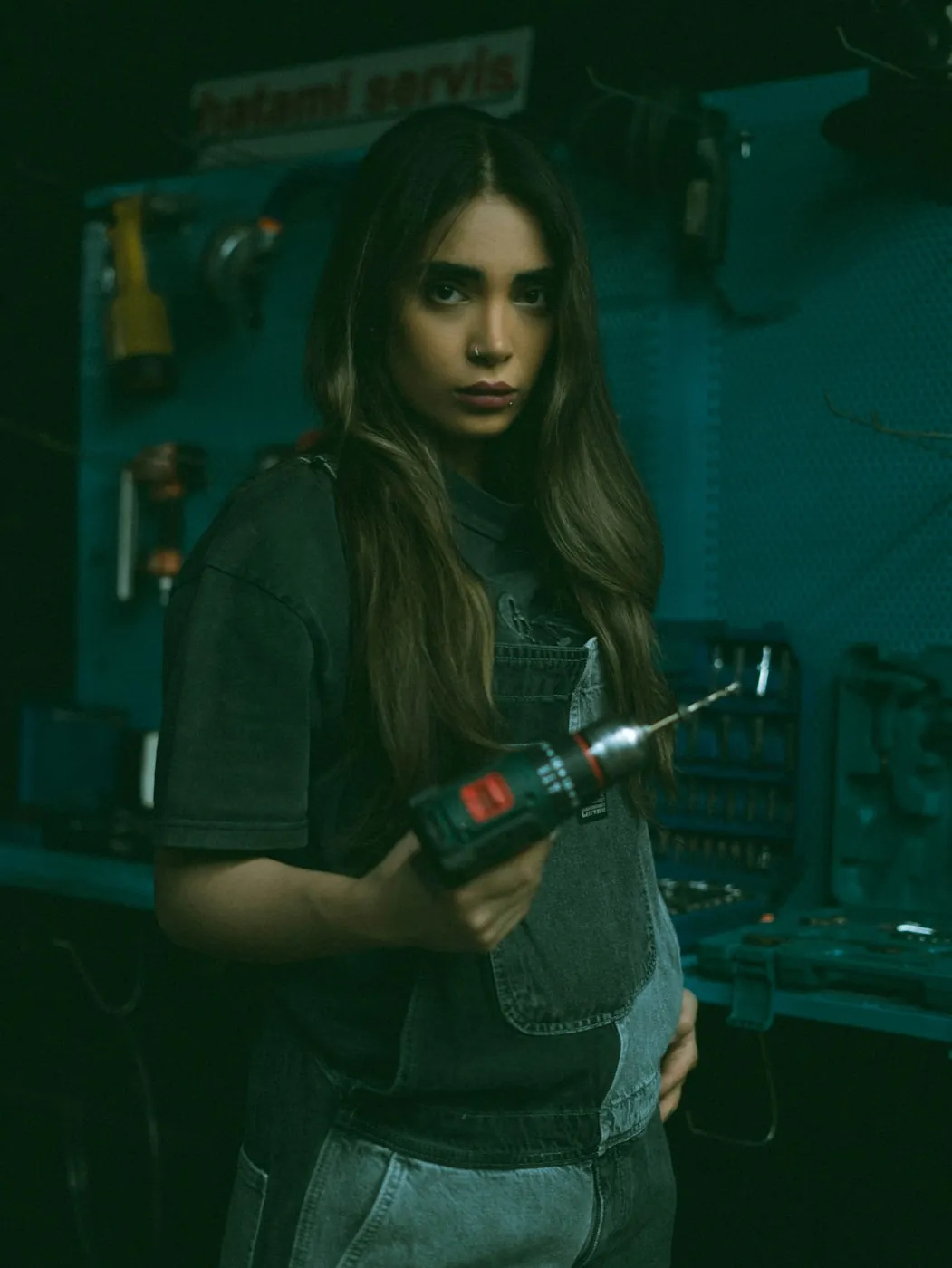 A workshop with power tools running on backup power